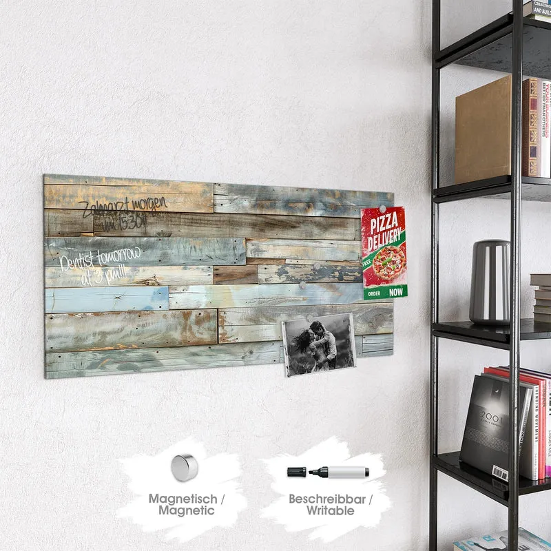 Magnettafel - Holz in Blau und Braun