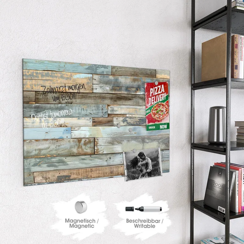 Magnettafel - Holz in Blau und Braun