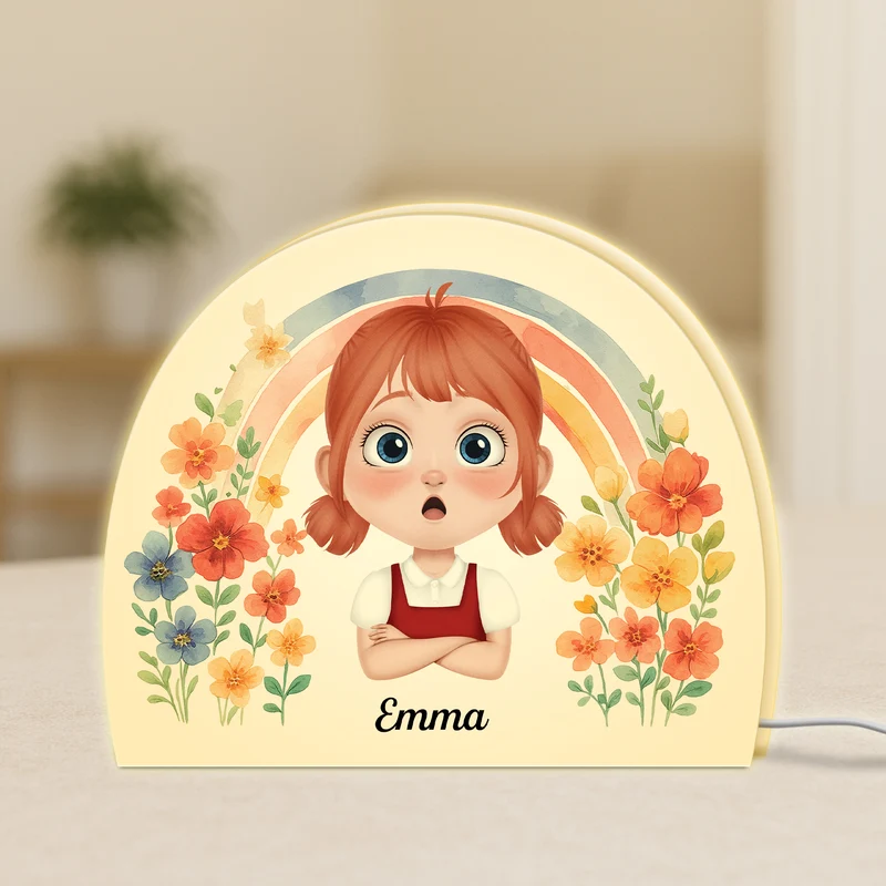 Kind Cartoon Blumen - Personalisiertes Geschenk | Lightbox Kinder