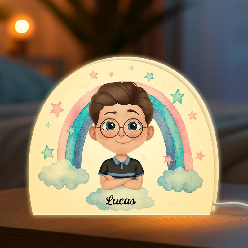 Kind Cartoon Blumen - Personalisiertes Geschenk | Lightbox Kinder
