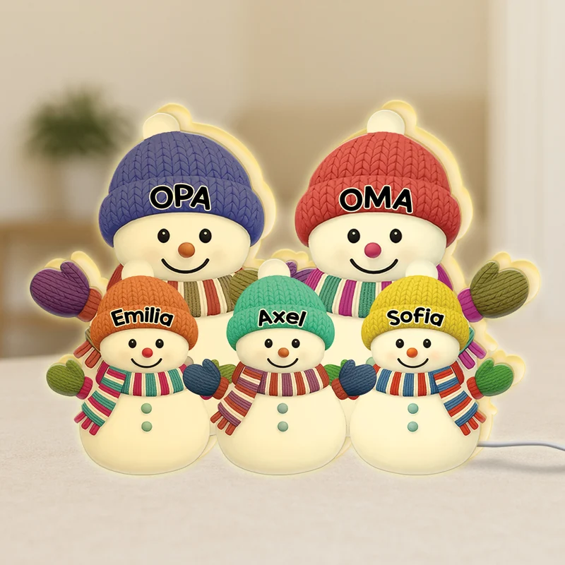 Familie Schneemann - Personalisierte Weihnachtsgeschenke | Lightbox