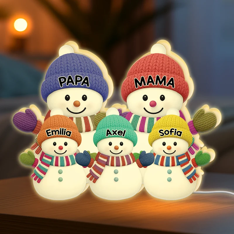 Familie Schneemann - Personalisierte Weihnachtsgeschenke | Lightbox