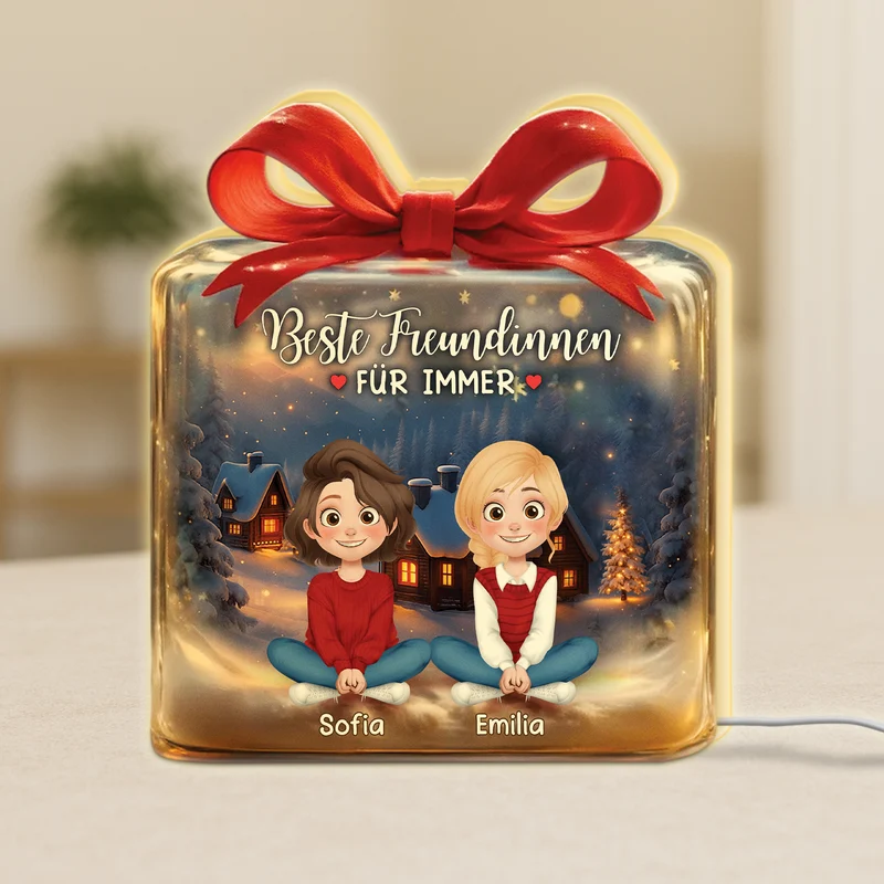 [3D-Optik] Beste Freundinnen Für Immer - Personalisierte Geschenke Beste Freundin | Lightbox