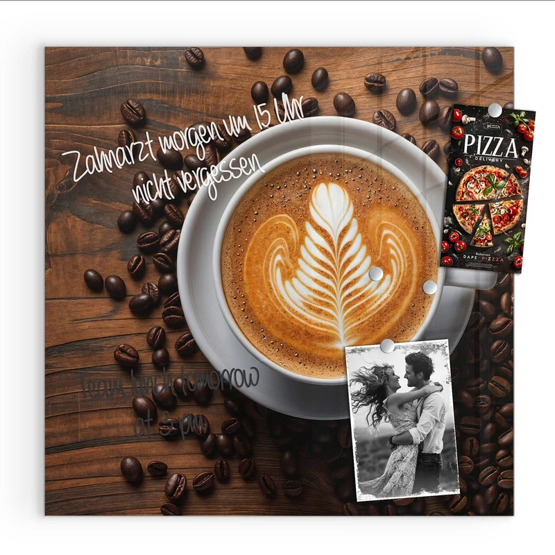 Magnettafel - Kaffee mit Latte Art
