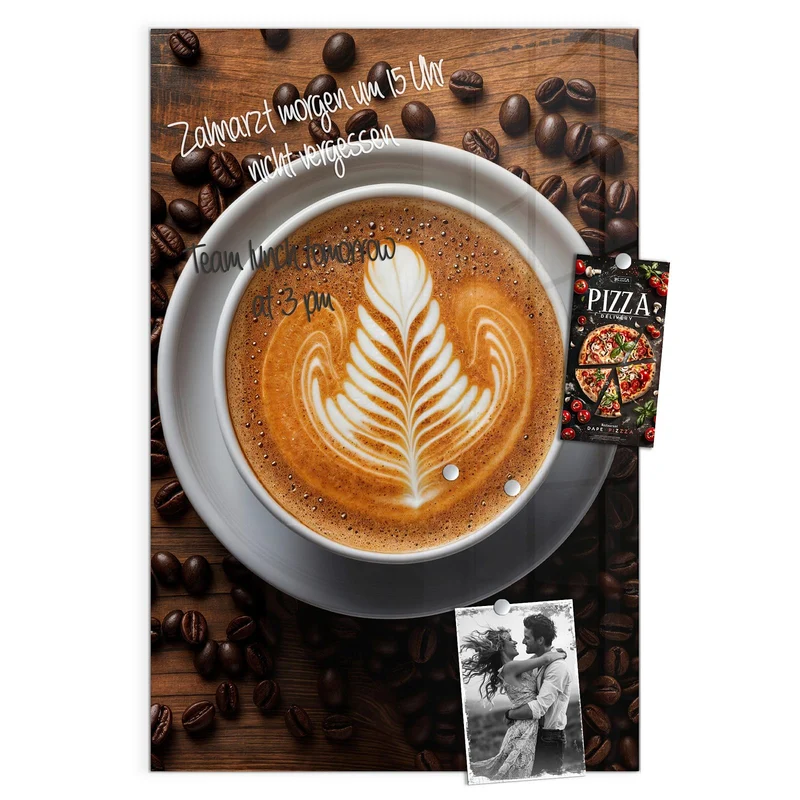 Magnettafel - Kaffee mit Latte Art
