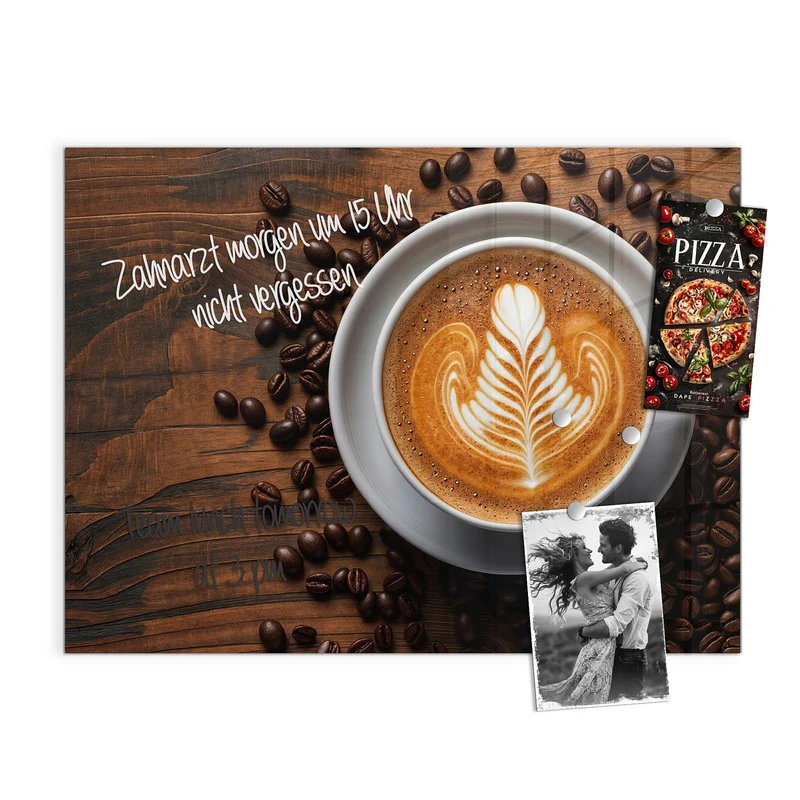 Magnettafel - Kaffee mit Latte Art