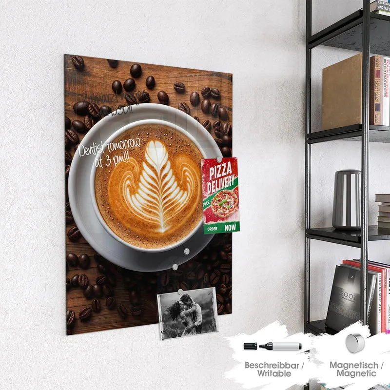 Magnettafel - Kaffee mit Latte Art