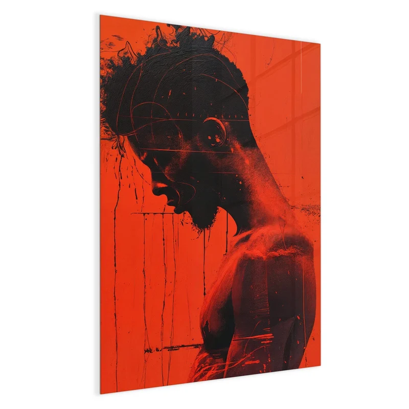 Magnettafel - Silhouette vor Rot