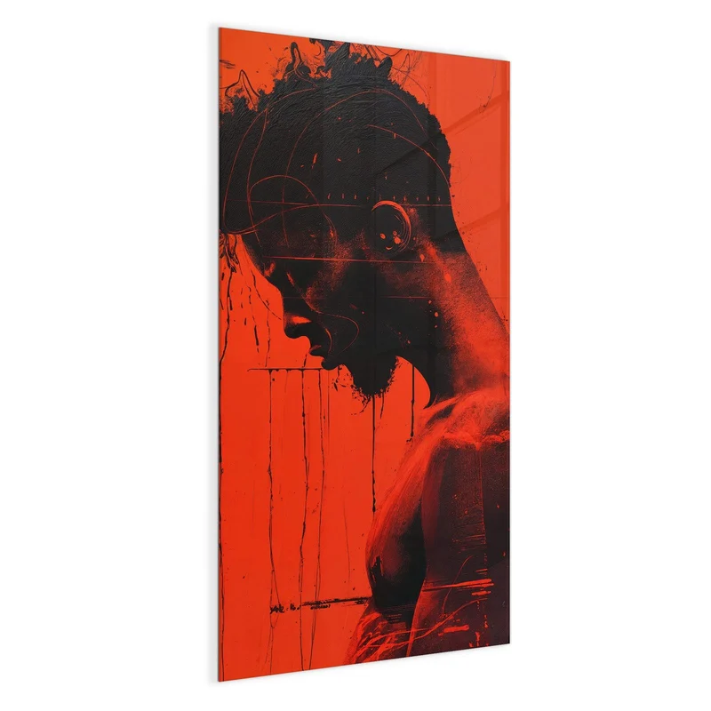 Magnettafel - Silhouette vor Rot