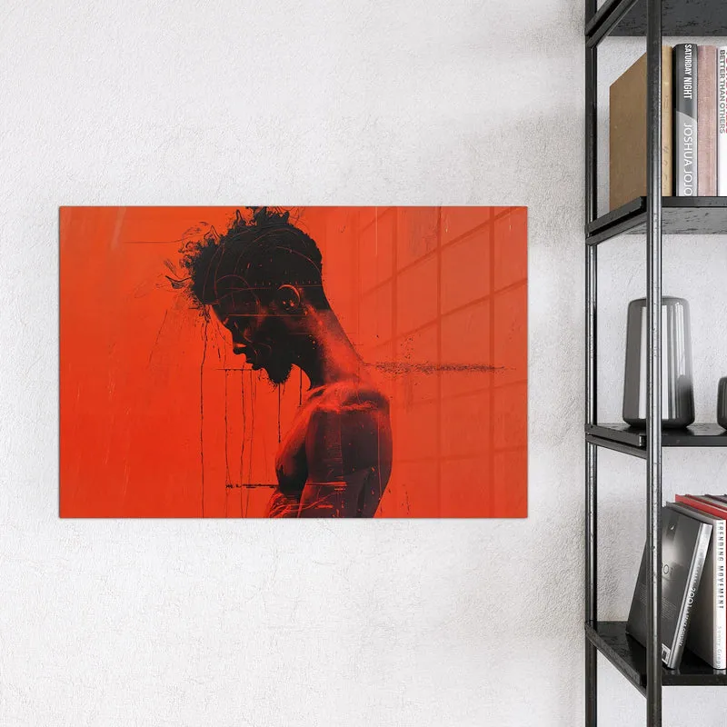 Magnettafel - Silhouette vor Rot