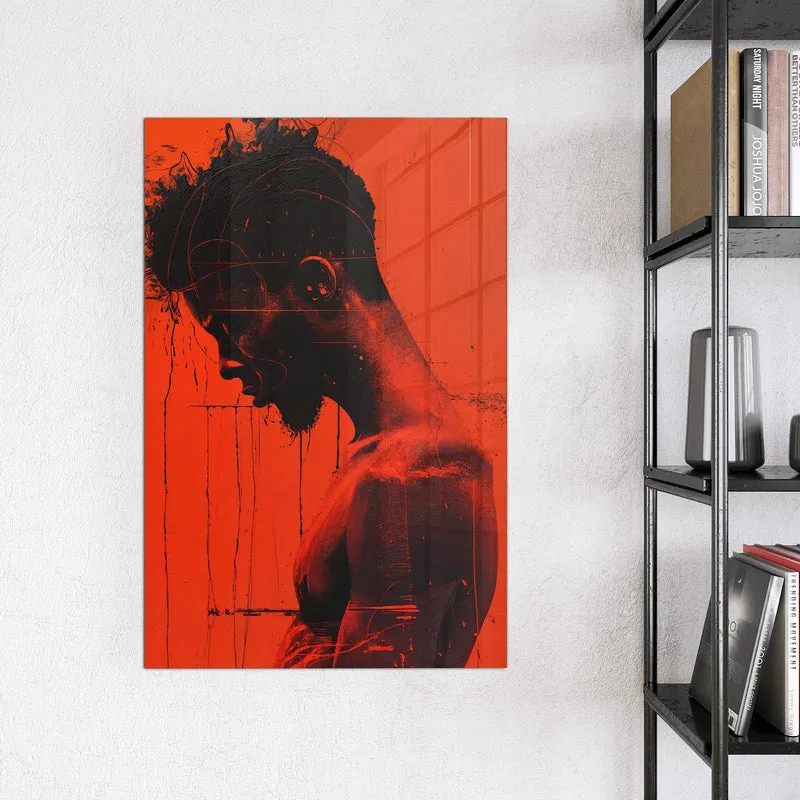 Magnettafel - Silhouette vor Rot