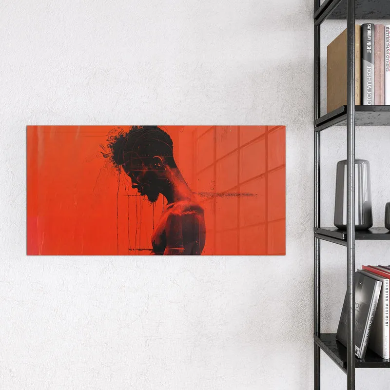 Magnettafel - Silhouette vor Rot