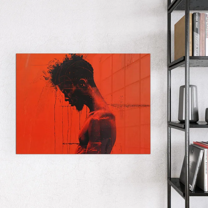 Magnettafel - Silhouette vor Rot