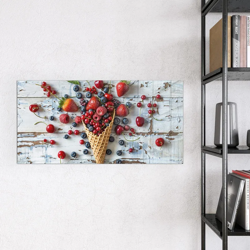 Magnettafel - Beeren in der Eiswaffel