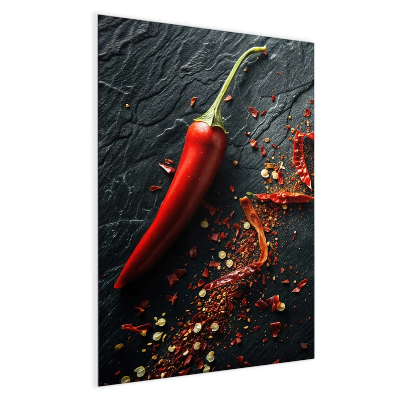 Magnettafel - Chili auf Schiefer