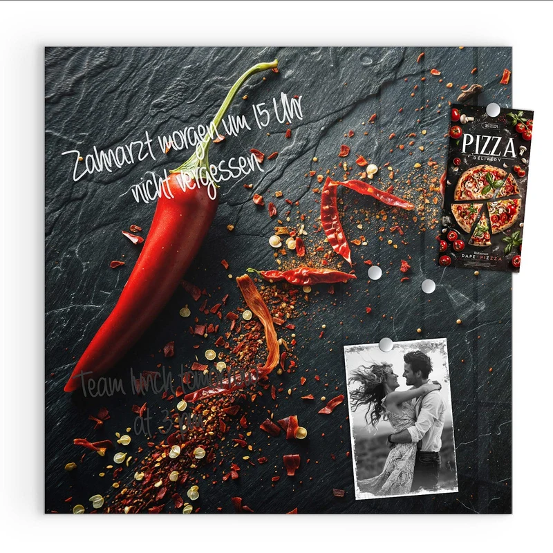 Magnettafel - Chili auf Schiefer