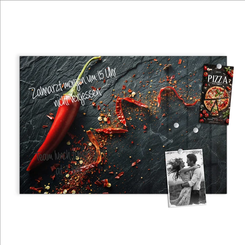 Magnettafel - Chili auf Schiefer