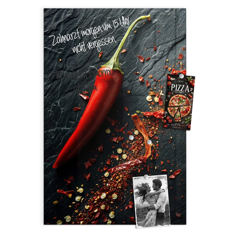 Magnettafel - Chili auf Schiefer
