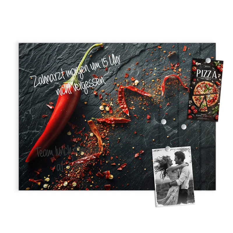 Magnettafel - Chili auf Schiefer