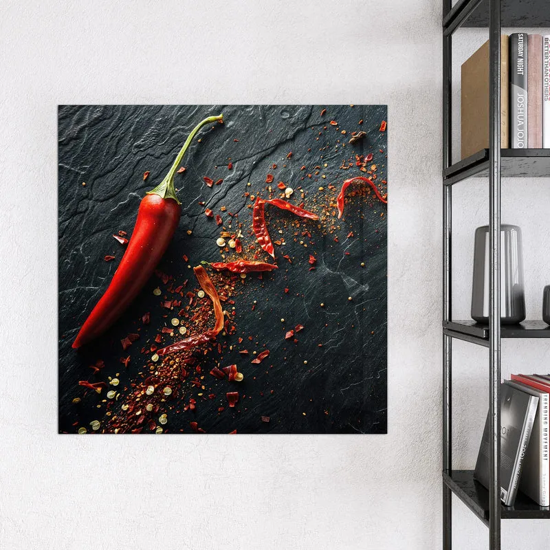Magnettafel - Chili auf Schiefer