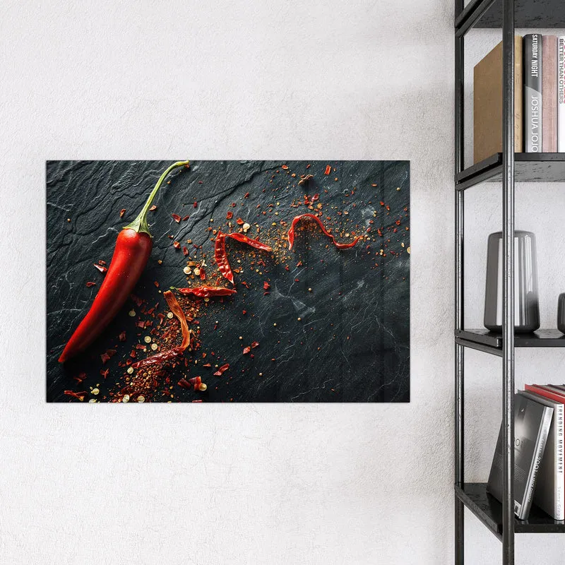 Magnettafel - Chili auf Schiefer