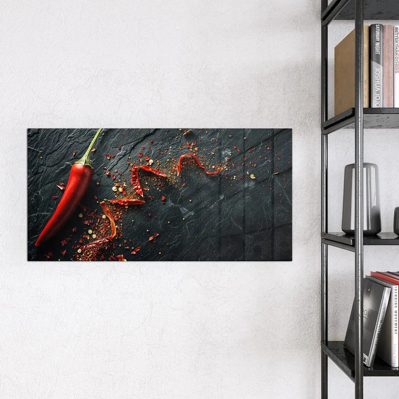 Magnettafel - Chili auf Schiefer