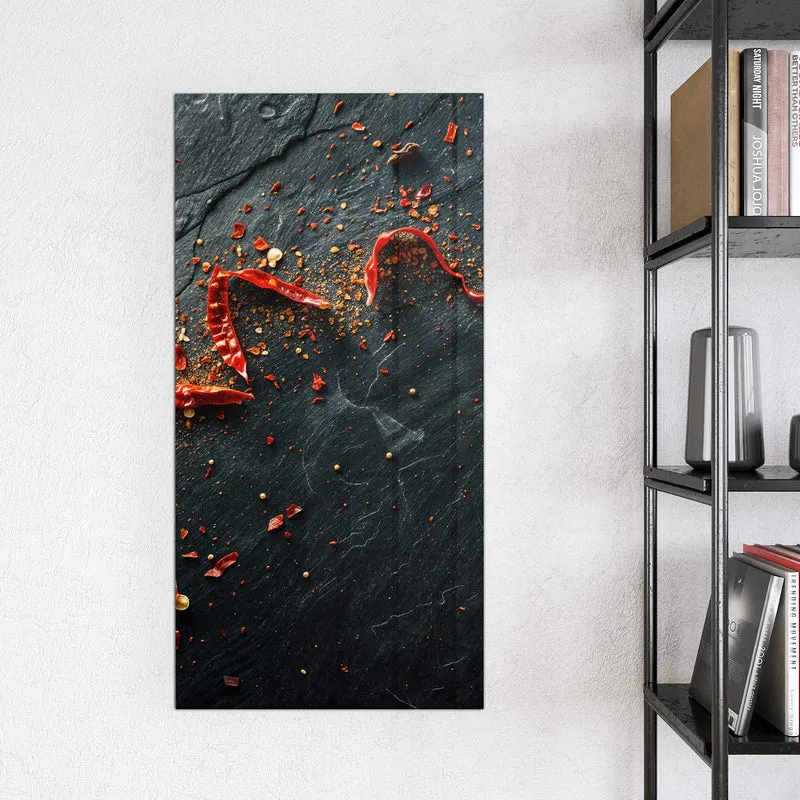 Magnettafel - Chili auf Schiefer