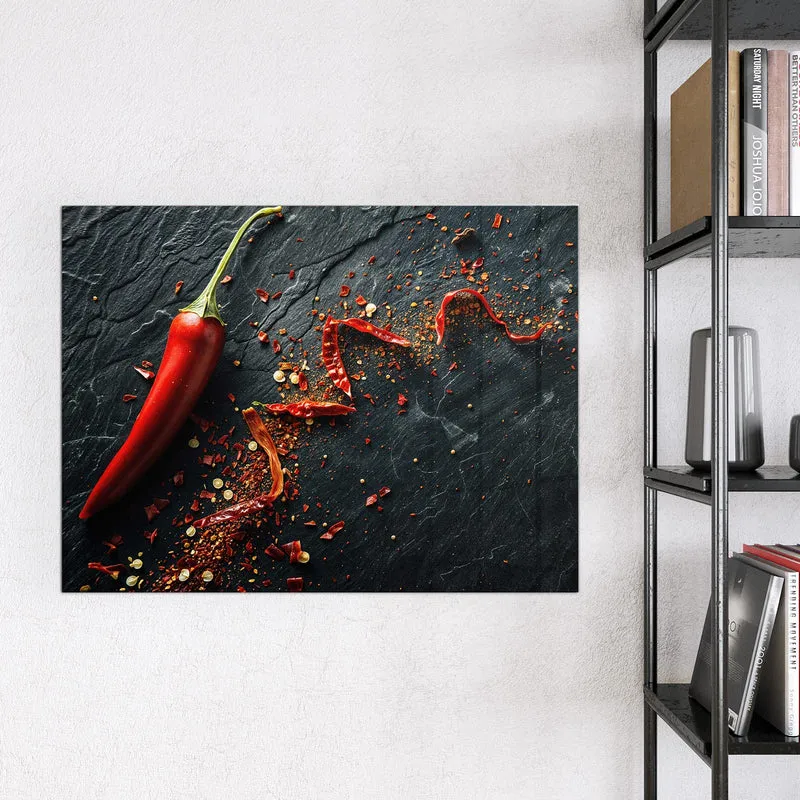 Magnettafel - Chili auf Schiefer