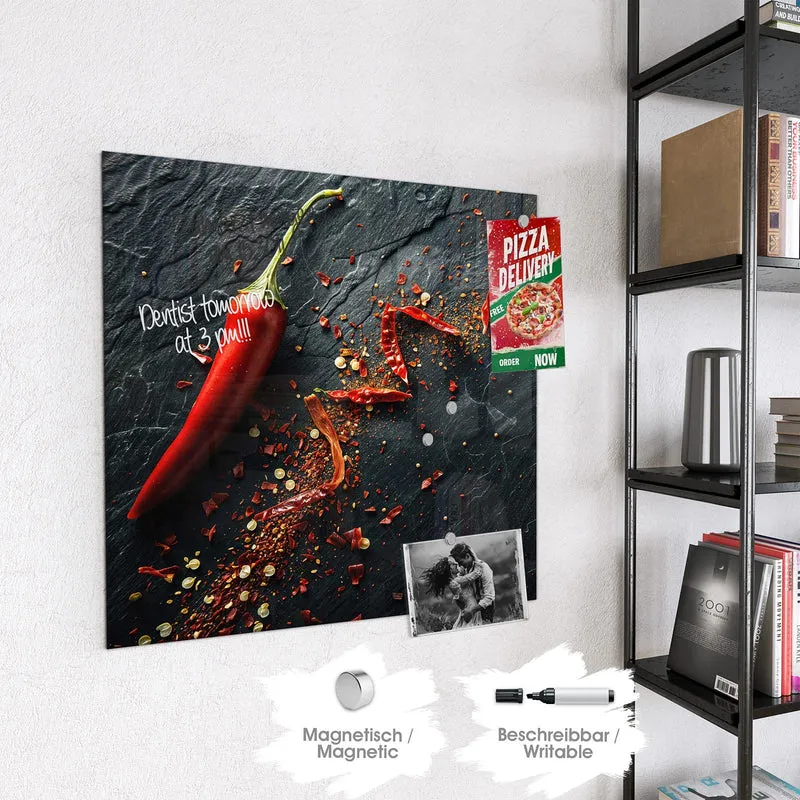 Magnettafel - Chili auf Schiefer