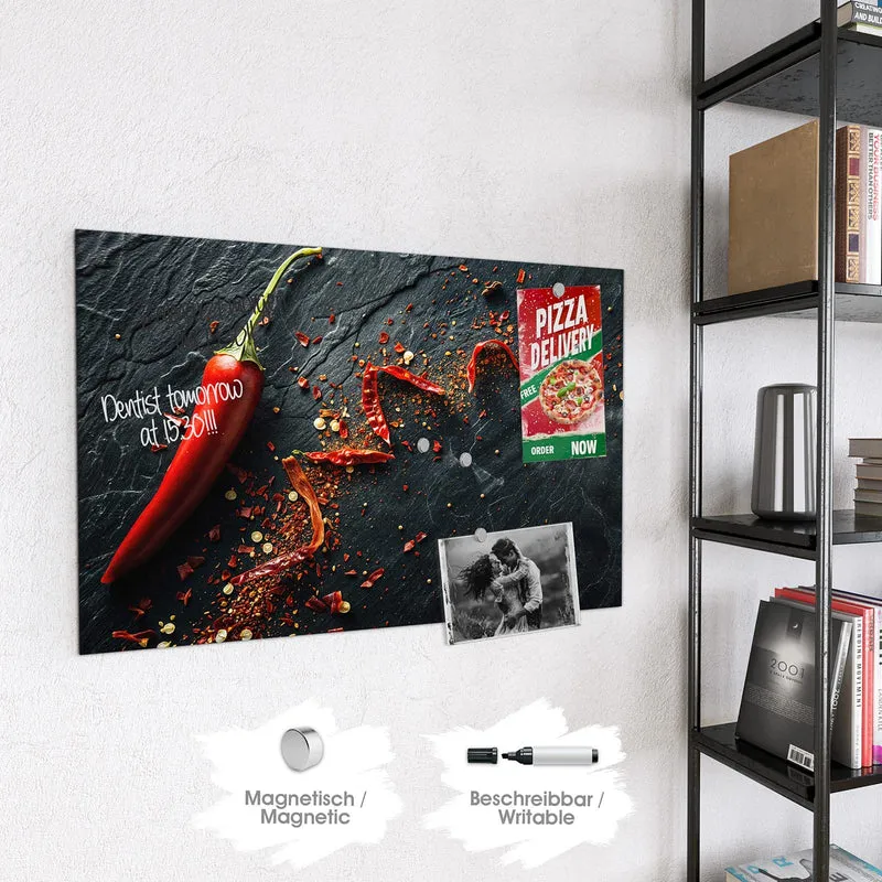 Magnettafel - Chili auf Schiefer