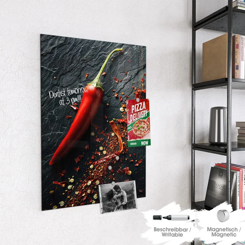 Magnettafel - Chili auf Schiefer
