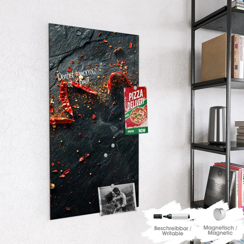 Magnettafel - Chili auf Schiefer