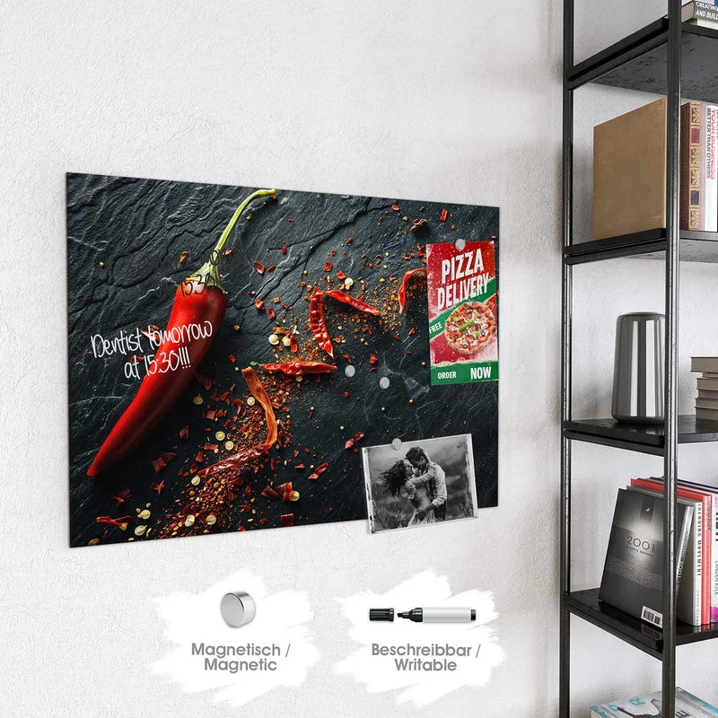 Magnettafel - Chili auf Schiefer