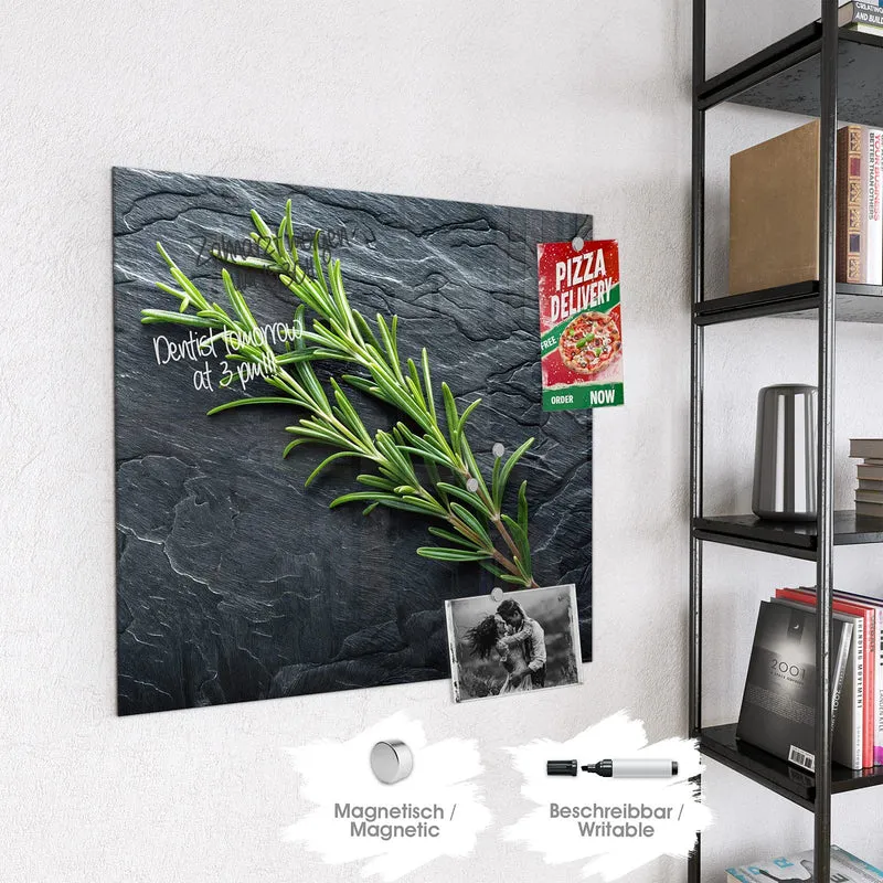 Magnettafel - Rosmarin auf Schiefer