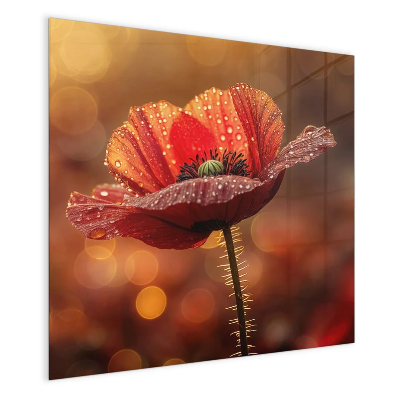 Magnettafel - Blühende Mohnblume