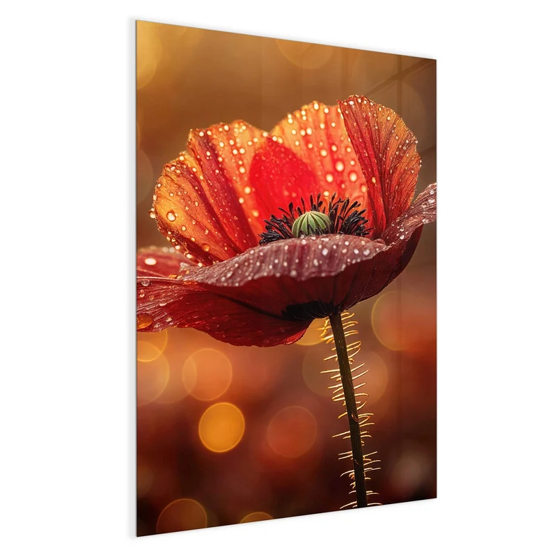 Magnettafel - Blühende Mohnblume
