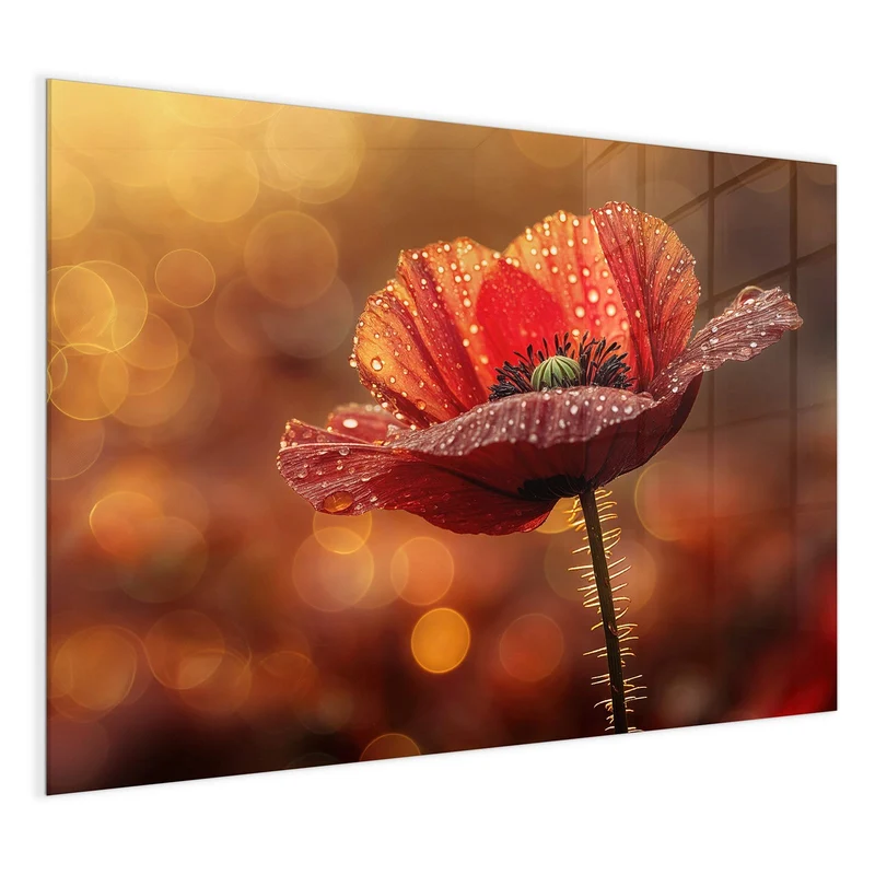 Magnettafel - Blühende Mohnblume