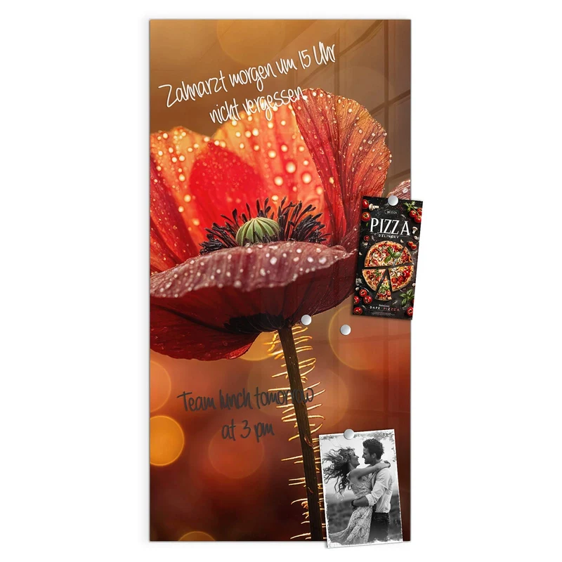 Magnettafel - Blühende Mohnblume