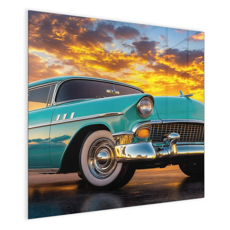 Magnettafel - Türkiser Oldtimer