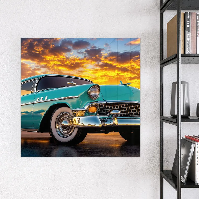Magnettafel - Türkiser Oldtimer