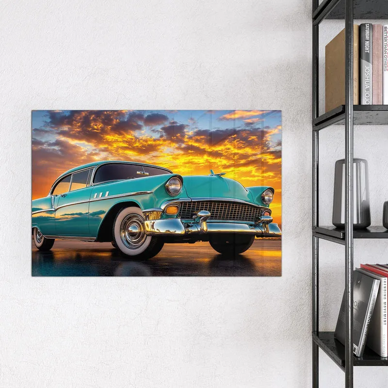 Magnettafel - Türkiser Oldtimer