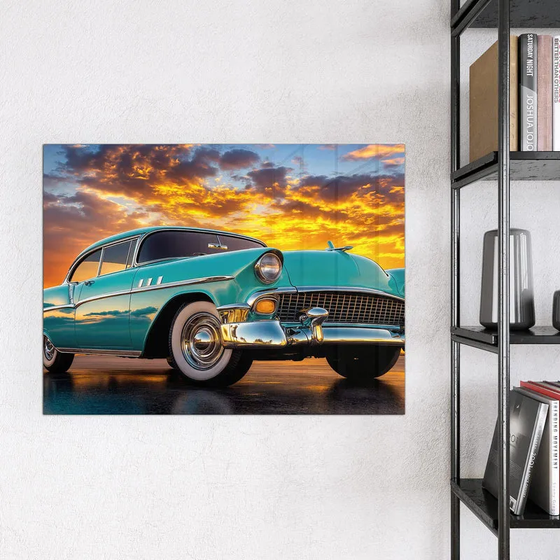 Magnettafel - Türkiser Oldtimer