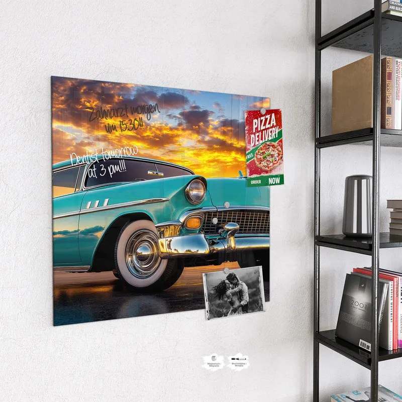 Magnettafel - Türkiser Oldtimer