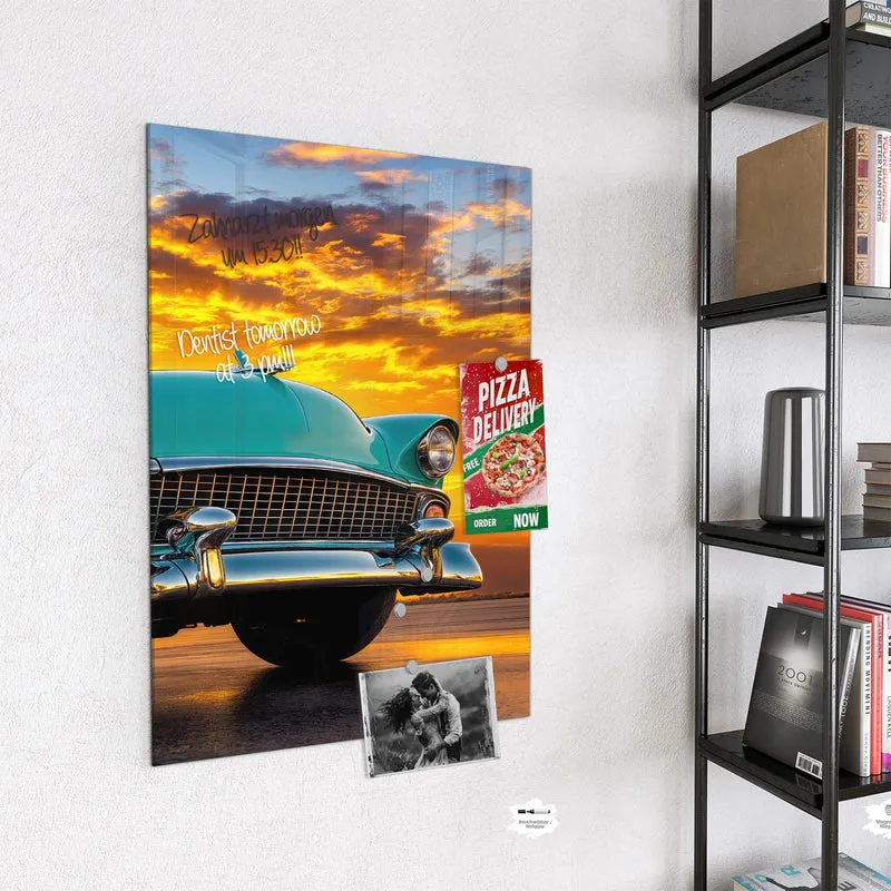 Magnettafel - Türkiser Oldtimer
