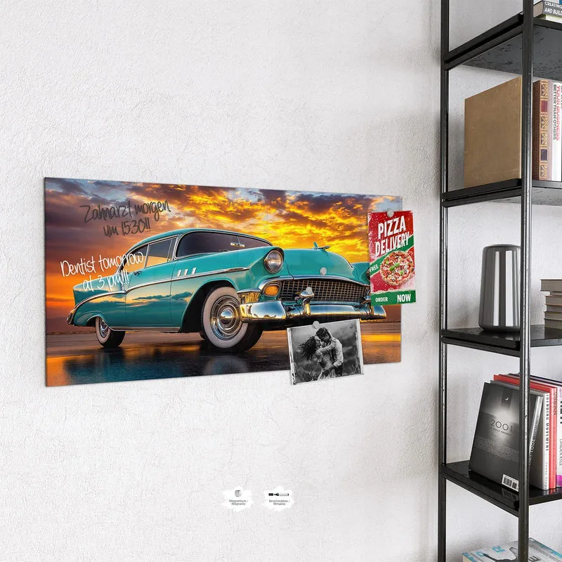 Magnettafel - Türkiser Oldtimer