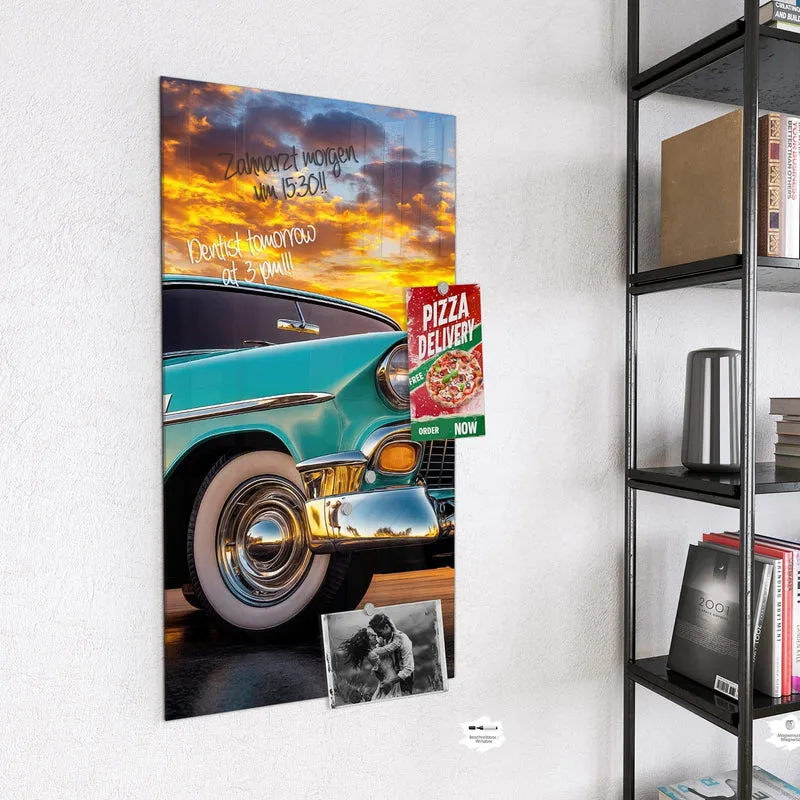 Magnettafel - Türkiser Oldtimer