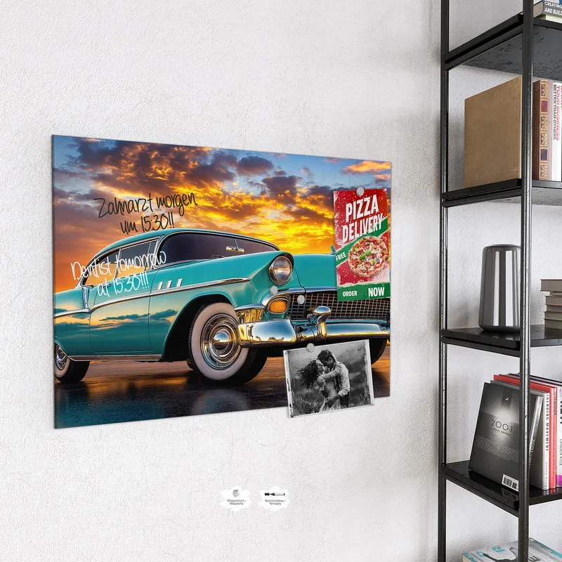 Magnettafel - Türkiser Oldtimer