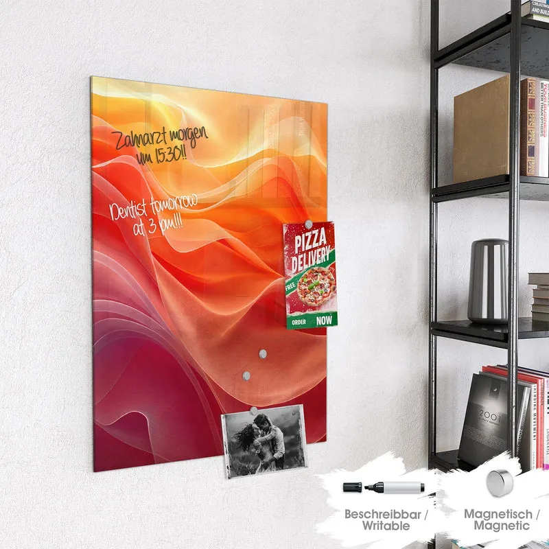 Magnettafel - Orange Seidenfalten