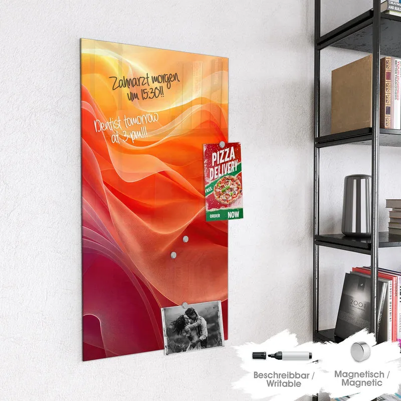 Magnettafel - Orange Seidenfalten