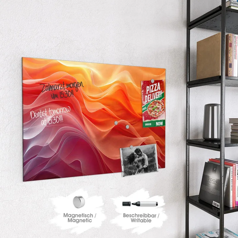 Magnettafel - Orange Seidenfalten